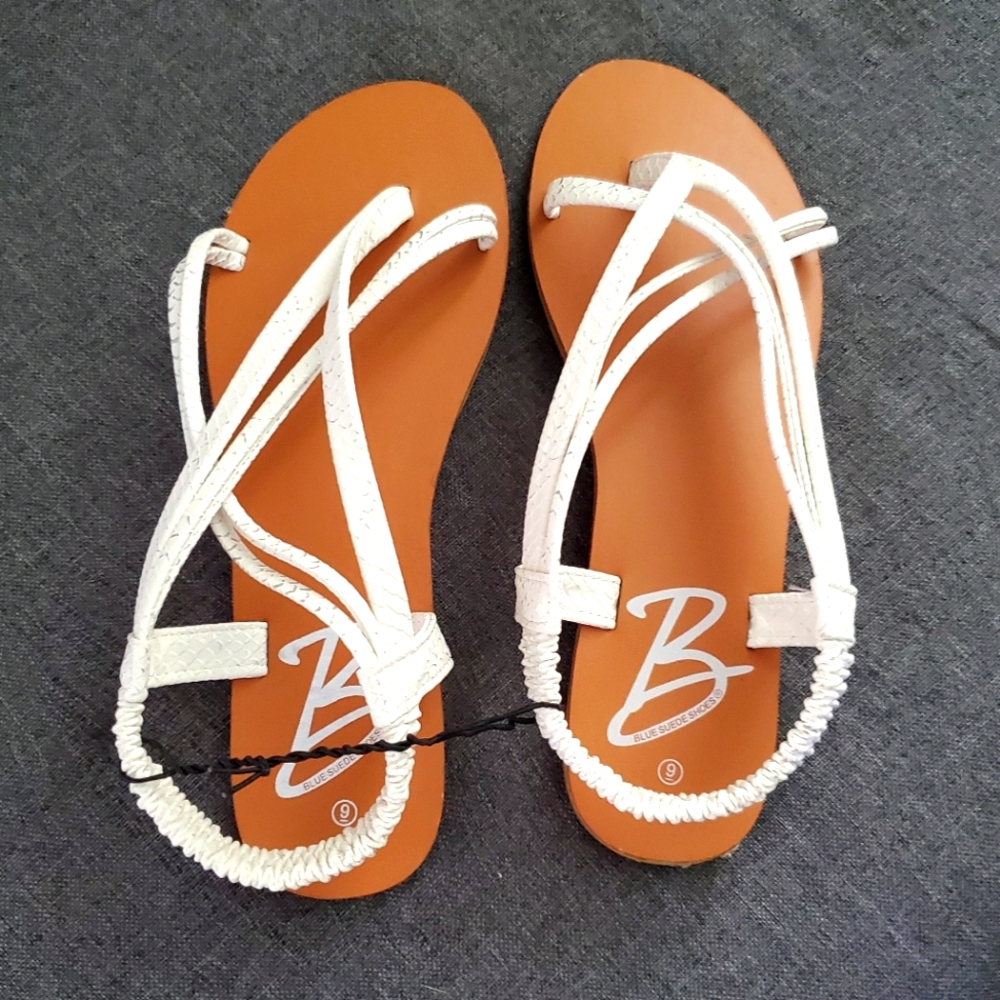 Blue suede sandals